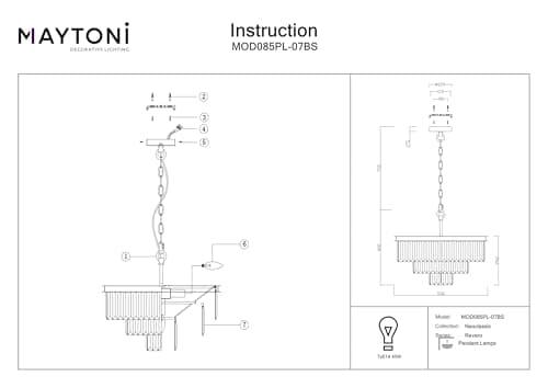Lustre Suspension en cristal style moderne, grand, couleur laiton pour le salon ampoules excl. E14 x7 40W 230V
