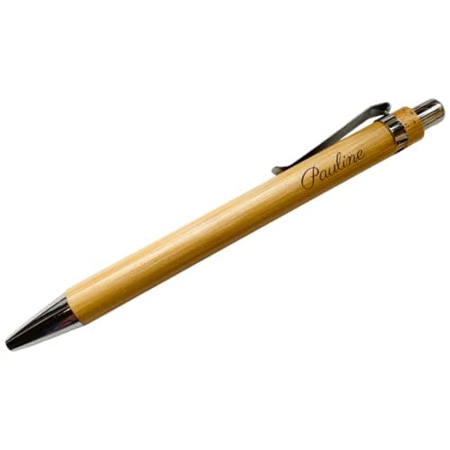 Stylo à bille bambou personnalisé/Cadeau maitresse mariage témoin fête des pères/En bois personnalisable/Entreprise anniversaire Comité