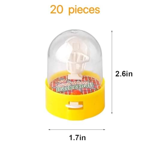Fokroin 20 Pcs Mini Finger Basketball Jeu de tir Jeu de Basket-Bal, Jouets de Flipper de Doigt, Fête d'anniversaire pour Enfants Favorise Remplisseuses de Sacs Remplisseur de Bas de Noël