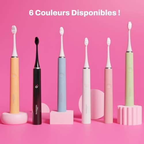 My Variations - Brosse à Dents Électrique Sonique - Rechargeable - 1 Mois de Batterie - 5 Modes de Brossage - Minuteur de 2 Min Intégré - 1 Manche et 1 Brossette (Rose)