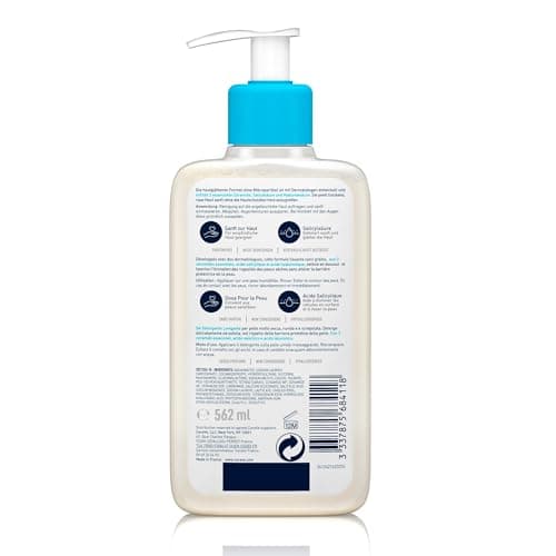 CeraVe - SA Gel Nettoyant Anti-Rugosités - Nettoie la Peau, Elimine les Rugosités - Acide Salicylique + Acide Hyaluronique + 3 Céramides Essentiels - Peau Sèche, Rugueuse, Squameuse - 564 ml