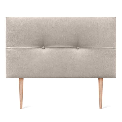 DHOME Tête de lit en Similicuir ou en Tissu AQUALINE Pro Haute qualité d'ameublement Gamme DE Couleurs Nouvelles Tête de lit Deluxe (Tissu Beige, 90x105cm avec Pieds (Lits 70/80/90))