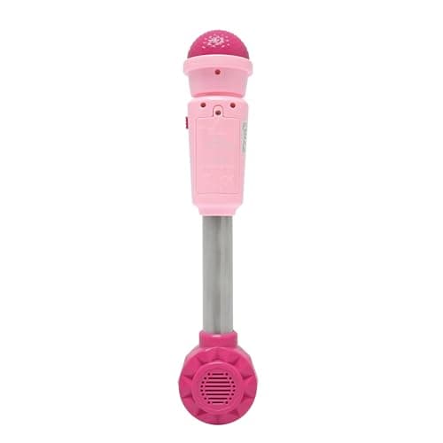 Lexibook- Cendrillon, Belle, Raiponce, Princesses Disney, Microphone Enfant, Jouet Musical, Haut-Parleur intégré, Effets Lumineux, Prise Aux-in, MIC90DP, Rose