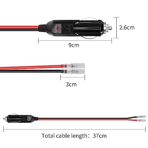 Câble adaptateur de rechange pour allume-cigare 12 V YACSEJAO 30 cm 16 AWG mâle en cuivre pur