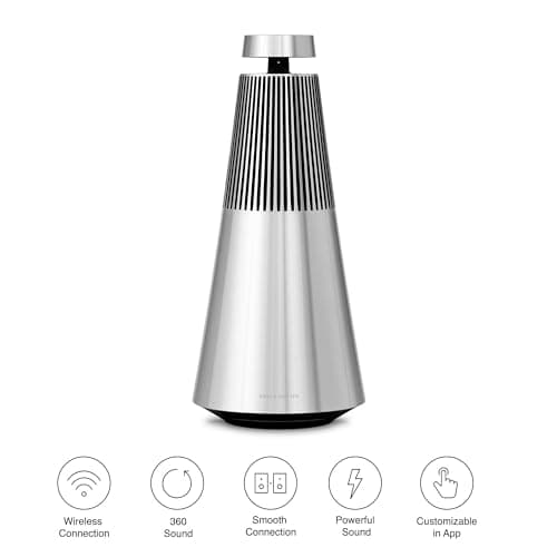 Bang & Olufsen Beosound 2 (3ème Génération) - Enceinte Puissante Bluetooth WiFi Connectée Élégante, une Expérience Sonore à 360 Degrés qui emplit toute la Pièce, Aluminium de haute Qualité - Natural