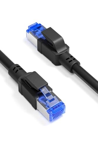 Ercielook Câble LAN CAT8 haute vitesse de 10 m pour l'extérieur et l'intérieur, rallonge de câble LAN 40 Gbit/s pour routeur, gaming, modem