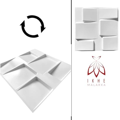 Eurodeco 20 pièces 3D Panneaux muraux & Plafond, 50cm x 50cm en Plastique PVC, Mur 3D, Plafond 3D, revêtement Mural, Salle de Jeux, 5m2 - 1mm d'épaisseur
