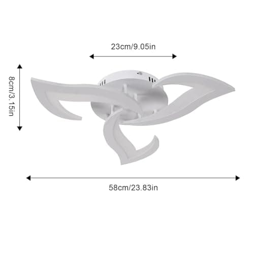 Comely Plafonnier LED, Luminaire Plafonnier 58cm 36W, Lustre Salon Moderne, Lampe de Plafond de Pétale pour Salon Chambre Cuisine Salle à Manger, Lumière Blanche Froide 6500K, Blanc