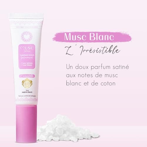 MUSC INTIME La Marque Officielle - Parfum Intime – L’irrésistible - Absorbe Les Odeurs les plus intimes - Contre La Transpiration - Tenue 48h - Flacon Pompe 30ml (Musc Blanc)
