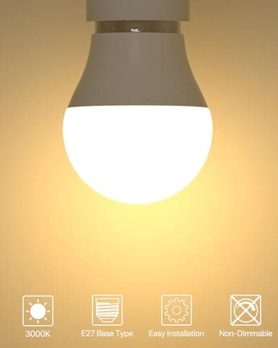 LUTW Ampoule LED E27 G45 Blanc Chaud 3000k, 5W Équivalent 40W, G45 Type Globe Ampoules avec Gros Culot à vis, 480lm, Économie d'Énergie à Angle de Faisceau 220°, Non Dimmable, Lot de 6