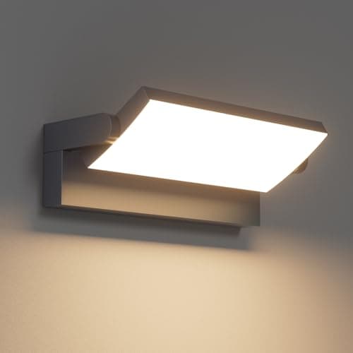 Klighten 45W Applique Murale LED Extérieure Intérieur Rotatif, Éclairage Mural Imperméable IP65 Moderne, Lampe Murale Ajustable pour Jardin Entrée Terrasse, 3480LM, Blanc Chaud 3000K, Anthracite