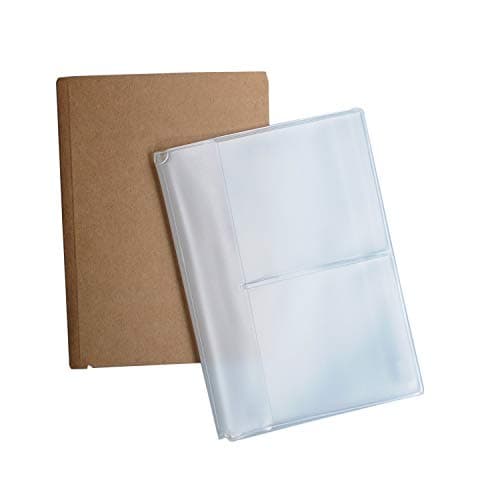 Étui À Fermeture Éclair Et Porte-Cartes Kraft, Paquet De 2 Accessoires Pour Journaux De Voyage Rechargeables - Taille Standard - 8,25 X 4,25 Pouces (21 X 11 Cm)