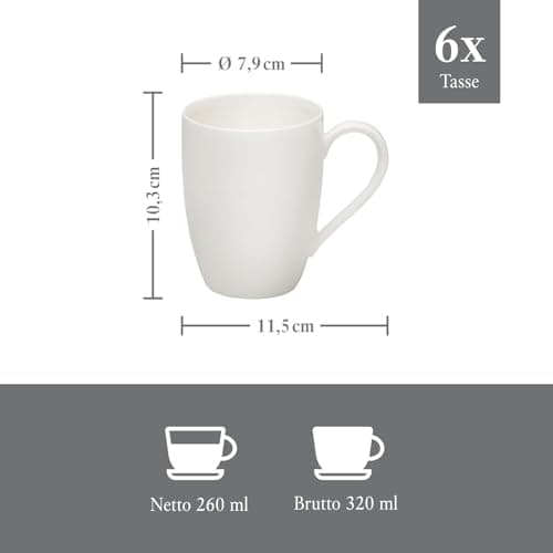 vivo - Villeroy & Boch Group vivo | Villeroy & Boch Group Basic White mug à anse, 6 pièces, EC