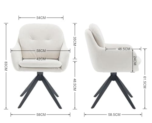 Wahson Chaise de Bureau en Chenille Fauteuil de Bureau pour Chambre Rotation à 360°, Chaise Bureau Erconomique avec Pieds en Métal, Chaise Pivotante, Beige