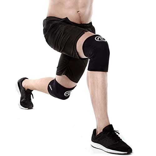 Rehband Genouillère en néoprène de 5 mm pour soutenir les genoux - Stabilise les articulations et les muscles - Idéal pour le sport la musculation, Couleur:Argent/Noir, Taille:S