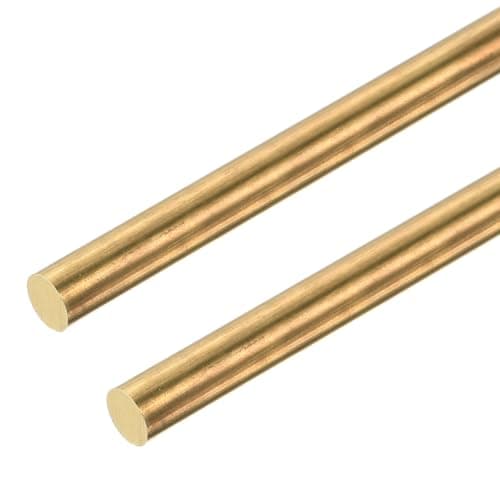 DMiotech 2 Pcs 3mm x 350mm Tiges en Laiton, Tige Ronde en Laiton Massif pour Bricolage, Tiges de Soudage, Barre de Tour, Stock pour Poinçons à Dérive, Modèle d'Arbre, Avion, Voiture