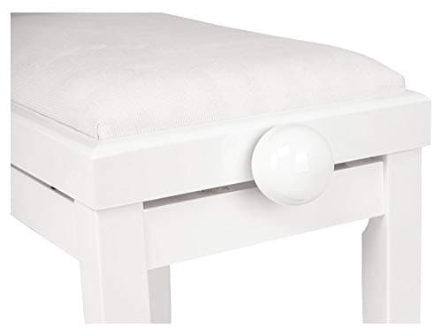 Classic Cantabile Banquette de Piano en Blanc Brillant