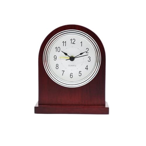 JAWSEU Réveil Analogique en Bois, Réveil Matin à Piles Réveil Silencieux sans Tic Tac Horloge de Chevet Classique Reveil Analogique de Voyage pour Chambre à Coucher, Salon, Cuisine