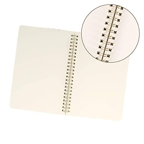 VEESUN A5 Cahiers Classique Lot de 4 avec Reliure Double Spirale, Bloc Note Notebook Carnet Dessin Kraft Couverture Convient pour L'école L'écriture Garçons Filles et Enseignants, 80 Feuilles Blanche