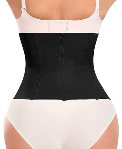 Gaine Amincissante Ventre Plat Femme Invisible Corset Minceur Waist Trainer Serre Taille Body Sculptant (Noir,XXL)