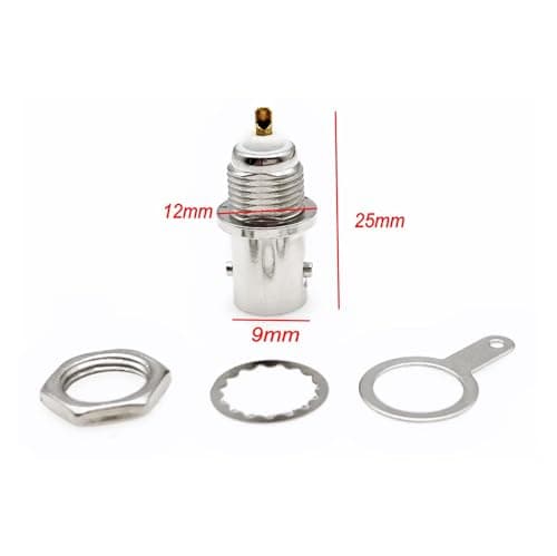 JZK 5X Connecteurs Femelles BNC Prise Femelle à Montage sur Panneau avec poignée de cloison à écrou Adaptateur de sonde Radiale RF BNC pour châssis fiche à souder pour vidéosurveillance