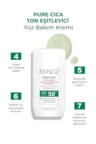 Sinoz,Pure Cica Color Correcting Treatment Fluid Sunscreen SPF50+ / PA++++