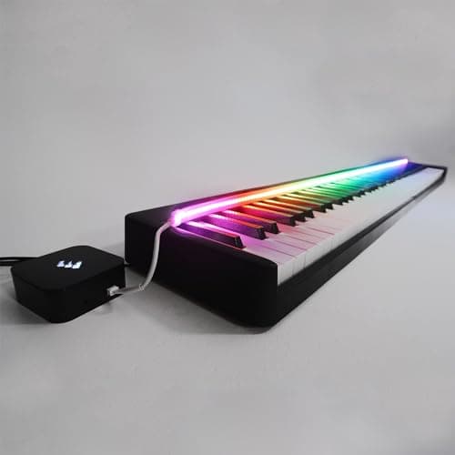 Piano LED - Apprendre le Piano de Façon Ludique et Efficace - Systeme Breveté - Leçon de Piano avec LED Intelligentes - Transparent