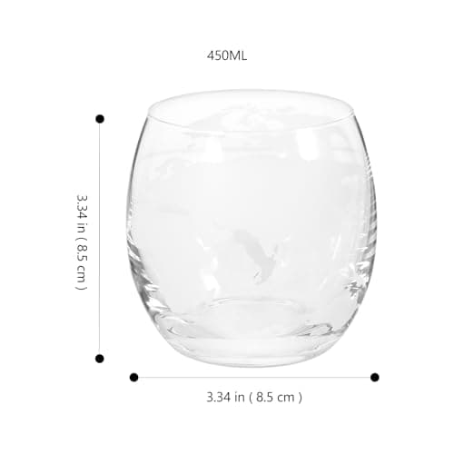 DOITOOL Lot de 2 verres à whisky en verre transparent pour carte du monde - Pour le vin, le whisky, le bar à la maison