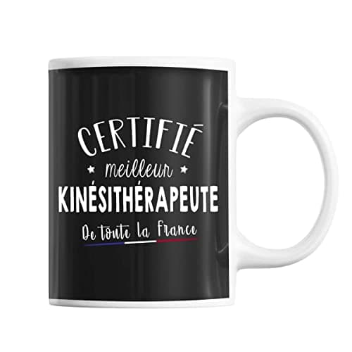 Planetee Mug Homme Kinésithérapeute Meilleur de France | Tasse Noir métier