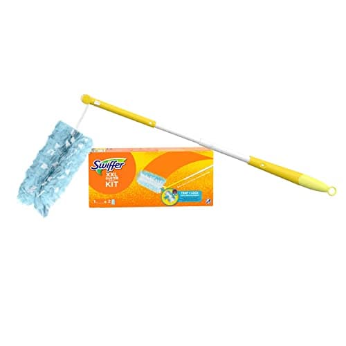 Swiffer XXL Attrape & Retient Kit De Dépoussiérage avec 1 Manche Télescopique Et 2 Recharges Plumeau Attrape-Poussière, Attrape Et Retient Jusqu’À 3 Fois Plus De Cheveux Et Poussière