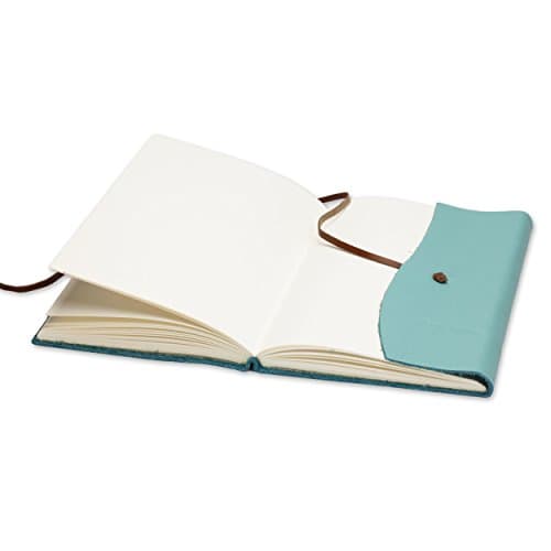 Belcraft Capri A5 Journal Intime/Carnet de Notes en cuir de fabrication artisanale Italienne, Cadeau Spécial, Journal de Voyage, Notebook A5 (15x21 cm) Aqua