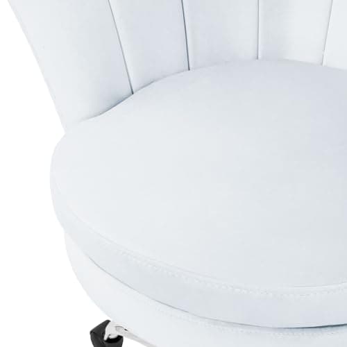 ML-Design Chaise de Bureau en Velours, Bleu Clair, Design Coquillage, Fauteuil Rembourrée, Dossier Ergonomique, Réglable en Hauteur, Pivotante avec 5 roulettes, Siège de Travail pour Salon, Chambre