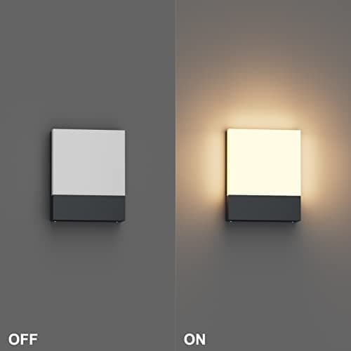 Klighten Lot de 2 24W Lampe Murale LED Interieur/Exterieur, Applique Murale Anthracite Modernes en Aluminium, Éclairage Mural pour Entrée Couloir Escaliers, Blanc Chaud 2700K-3000K, IP65, 1500Lumen