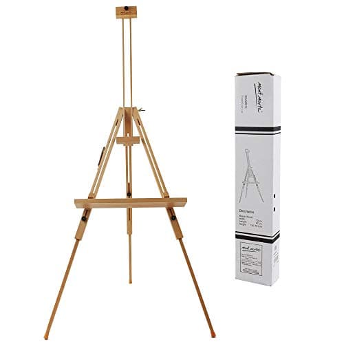 Mont Marte Chevalet trépied pliable et réglable en bois en hêtre, pour la peinture, supporte des toiles jusqu'à 120 cm (47") de haut
