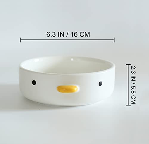 TULANDOT Bols à Salade de Poussins Mignons et Amusants,Bol à Salade Drôle de Canard 16cm,Céramique de Sécurité pour Poussin Emaillée Faite à la Main, Grands Bols à Nouilles