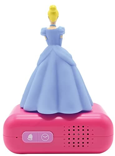 Lexibook, Disney Princesses, Réveil Veilleuse Cendrillon, Personnage lumineux, choix de 6 alarmes, 6 effets sonores, Écran rétro-éclairé, Horloge, Snooze, Rose, RL800DP
