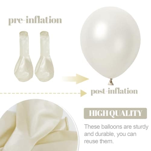 100 Blanc Ballon Nacré, Ballon Baudruche Blanc Helium Latex 30cm pour Mariage,Naissance, Bapteme Fille, Baby Shower Garcon, Anniversaire Fete