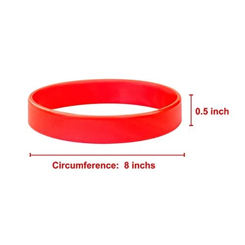 Lot de 6 bracelets en caoutchouc vierges en silicone de couleur unique