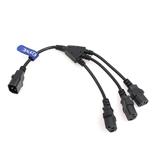 Eonvic Câble d'alimentation répartiteur Y IEC 320 C14 mâle vers 3 x C13 femelle 0,3 m