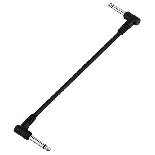 Donner Câbles Patch Guitare 30 cm pour Pédales d'Effet, Noir, Lot de 6