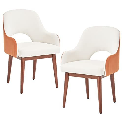 SEPNINE Chaises de Salle à Manger 2pcs,Fauteuils De Cuisine RembourréS du Milieu du SièCle avec Pieds en Bois Massif Et Velours Fauteuils RembourréS pour Salle à Manger, Salon, Chambre à Coucher