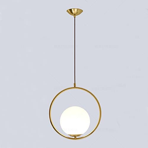 MZStech Moderne Mode Suspension Lampe Fer Verre LED Luminaire Suspension Boule Verre Vec Du Métal Doré (Or)