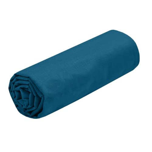 STOF - Drap Housse -Taille 140x190(200) cm Grand Bonnet 30 cm -100% Coton certifié Oeko-Tex - Couleur Pétrole -Modèle Eden - Linge de Lit pour Maison - Doux et Confortable pour Nid Douillet