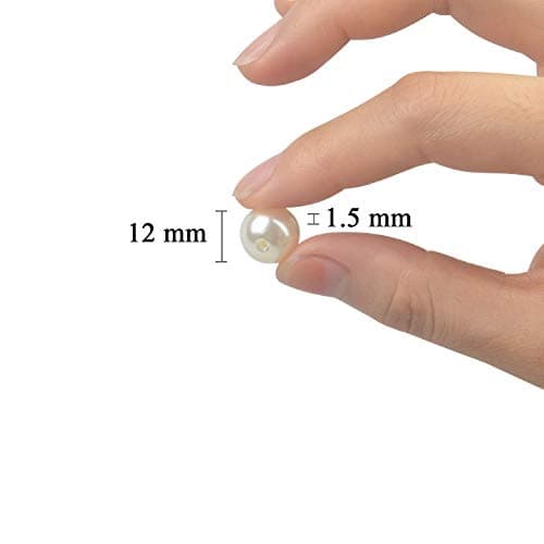 Élégant Perle Bijoux 180 Pièces 12mm Plastique Perle de Decoration/les DIY Bijoux Colliers/Decoration Mariage/Fête d'anniversaire Décoration Vase Maison (Blanc 12mm)