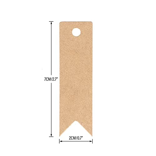 G2PLUS 100PCS Étiquettes Kraft,Étiquette Cadeaux,7x2cm Kraft Étiquettes - Étiquettes Vierges pour Mariage,Anniversaire,Noël- Avec 20M de Ficelle de Jute (Marron)