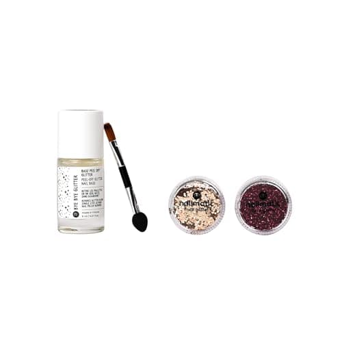 Nailmatic Coffret Paillettes Dorées et Rose Foncé Biodégradables - Paillettes Visage, Ongles et Cheveux - Maquillage Paillette Dermatologiquement Testée à Base de Plantes - Fabriqué en Europe