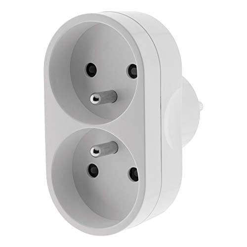 Multiprise 2 Prises pour façade - Biplite - 2x16A - Blanc - Zenitech