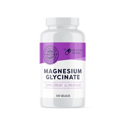 Vimergy Magnésium Glycinate – 150 Portions – Soutien Énergétique et Réduction de la Fatigue – Complément de Magnésium Doux pour les Intestins - Curcuma et Gingembre – Sans Gluten Céto/Paléo sans OGM