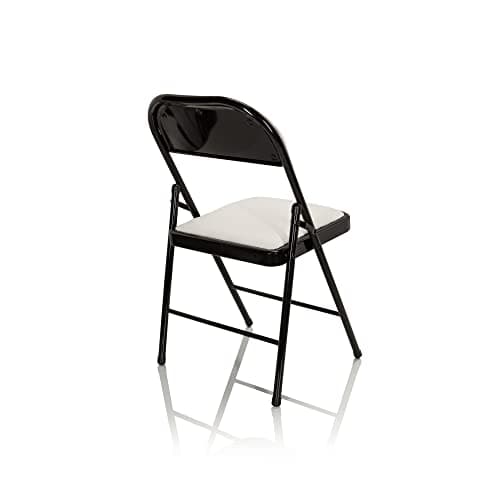 hjh OFFICE Chaise Pliante rembourrée en Cuir synthétique TUDELA Chaise Visiteur, Charge maximale 130 kg, Blanc 803001