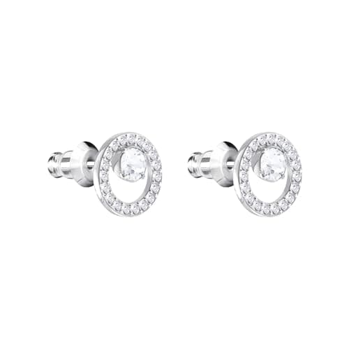 Swarovski Boucles d'oreilles Creativity Circle, petit, blanc, métal rhodié
